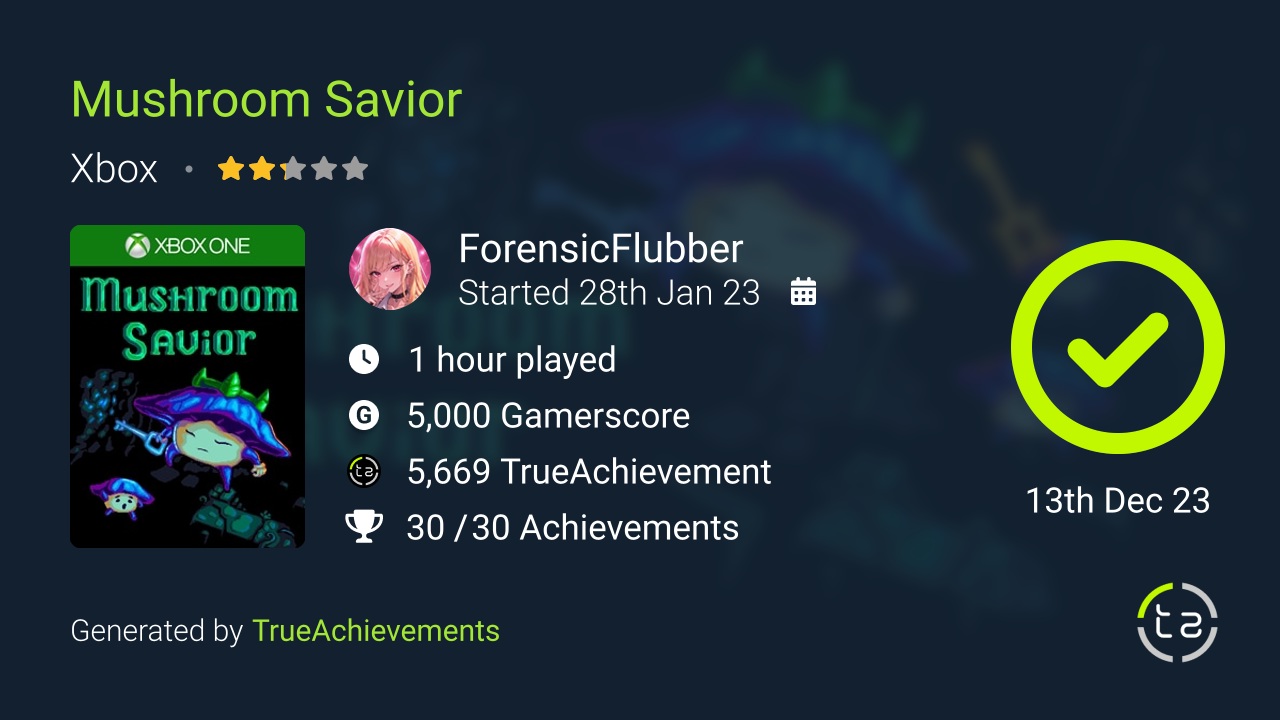 Mushroom Savior achievement summary